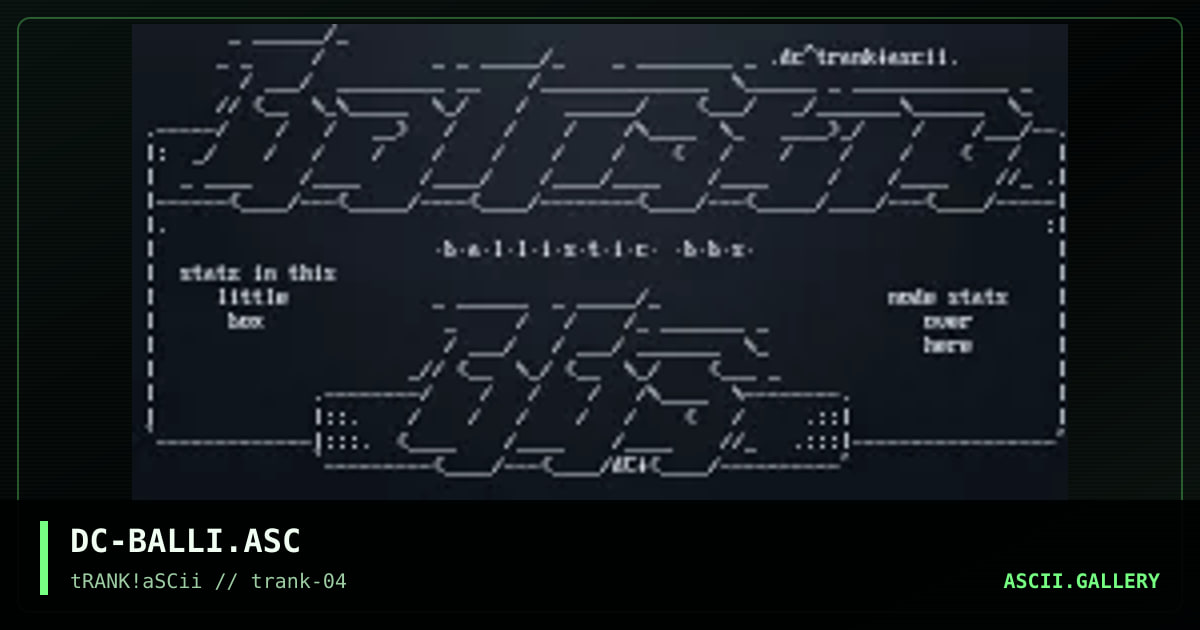 DC-BALLI.ASC, by don croce, 1995