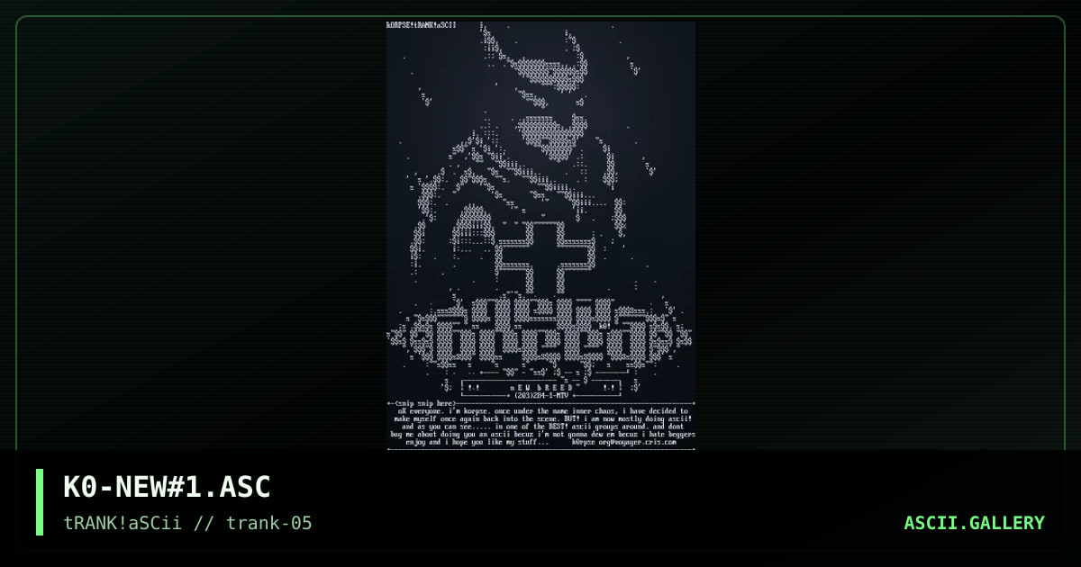 K0-NEW#1.ASC, by k0rpse, 1995