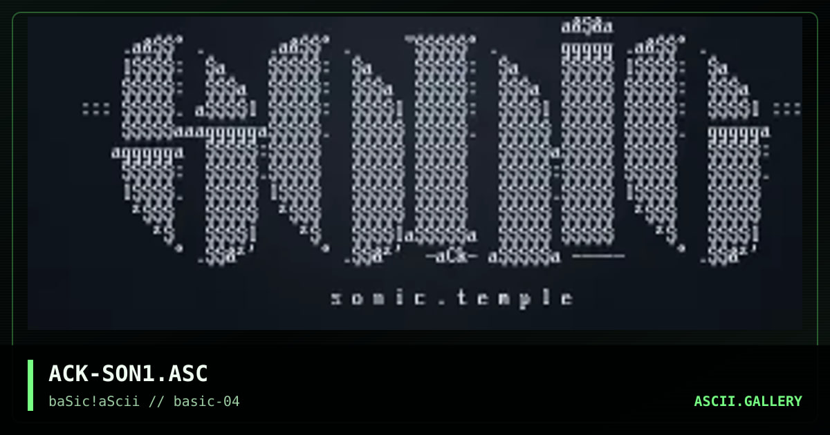 ACK-SON1.ASC, by ack, 1996