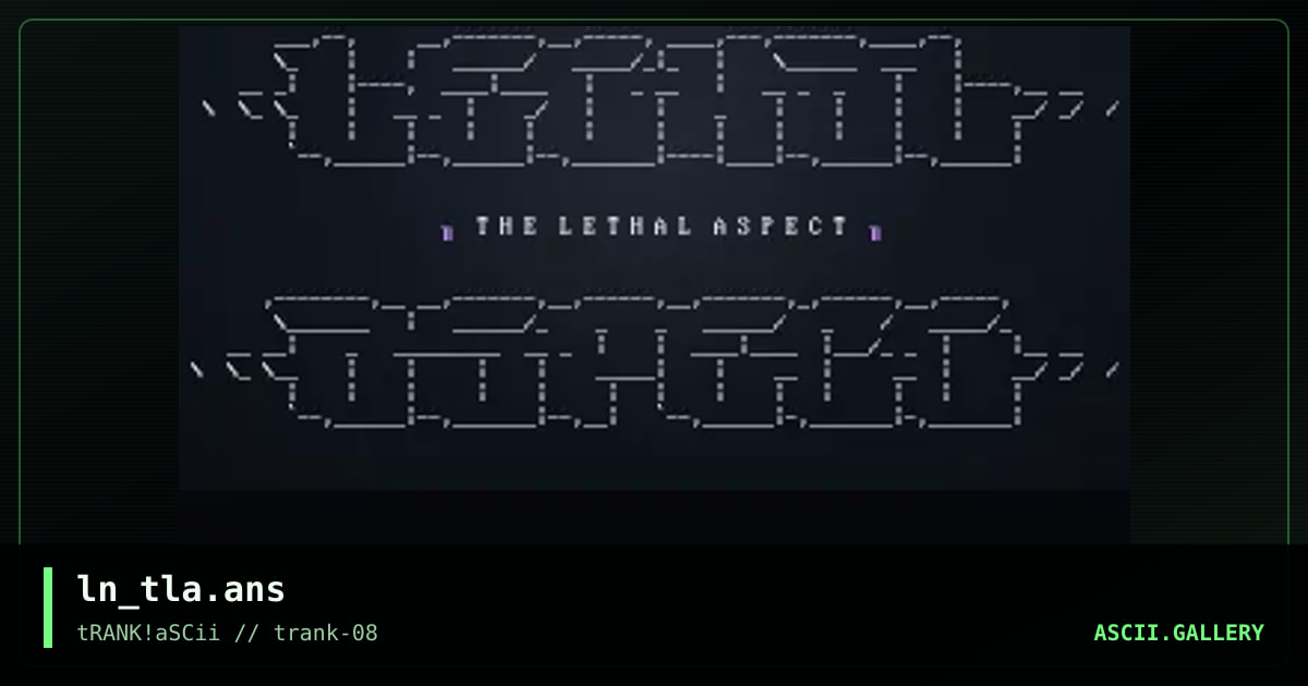 The Lethal Aspect, by lord nitro, 1996