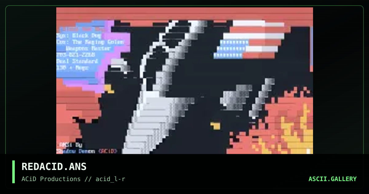 REDACID.ANS, by shadow demon, 1990