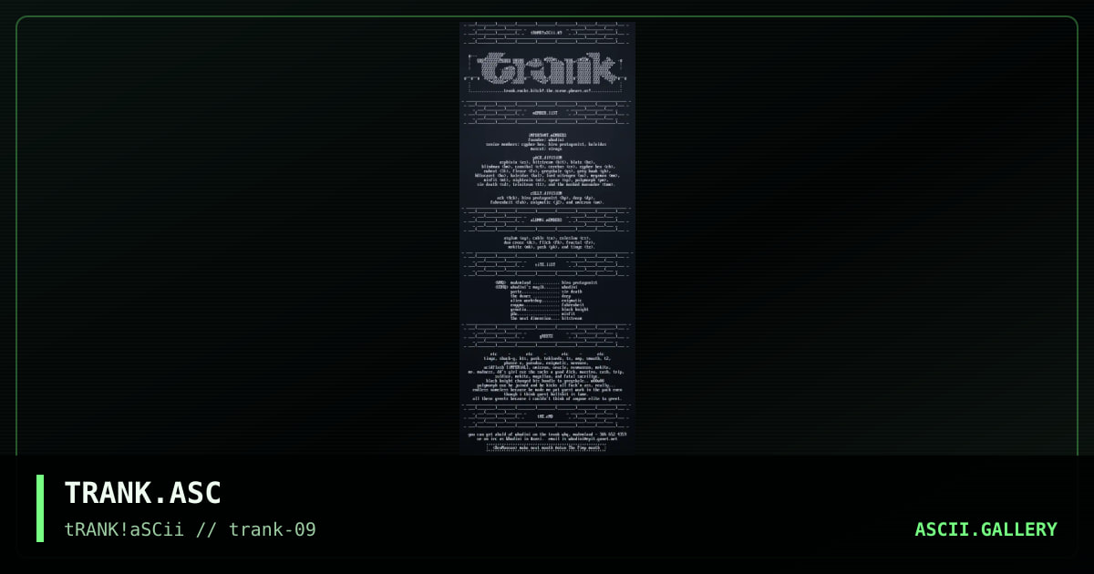 TRANK.ASC, by trank, 1996