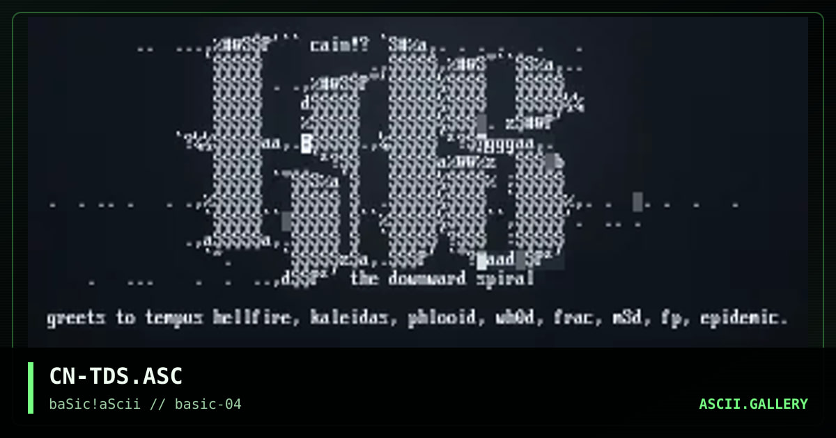 CN-TDS.ASC, by cain, 1996