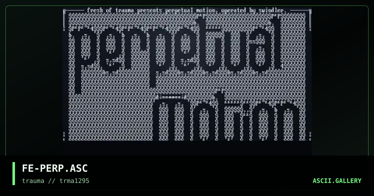 Perpetual Motion, by fresh, 1995