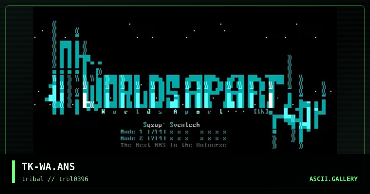 worlds apart, by the knave, 1996