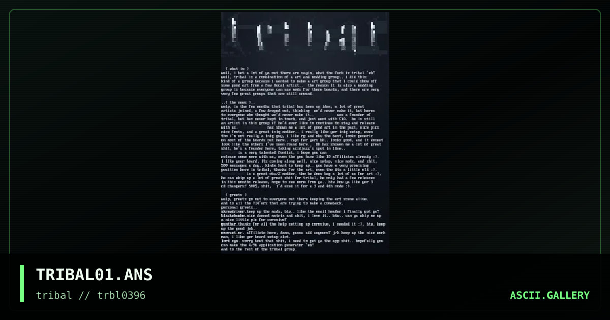 tribal 03/96 newsletter, by penn, 1996