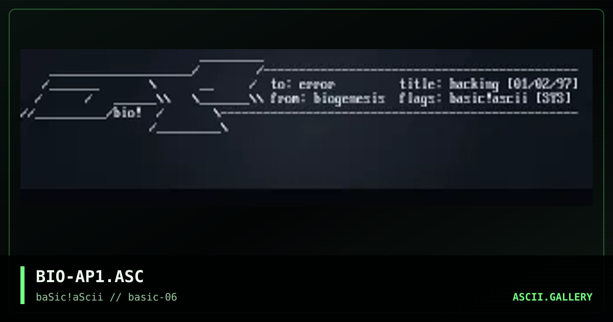 ap message header, by biogenesis, 1997