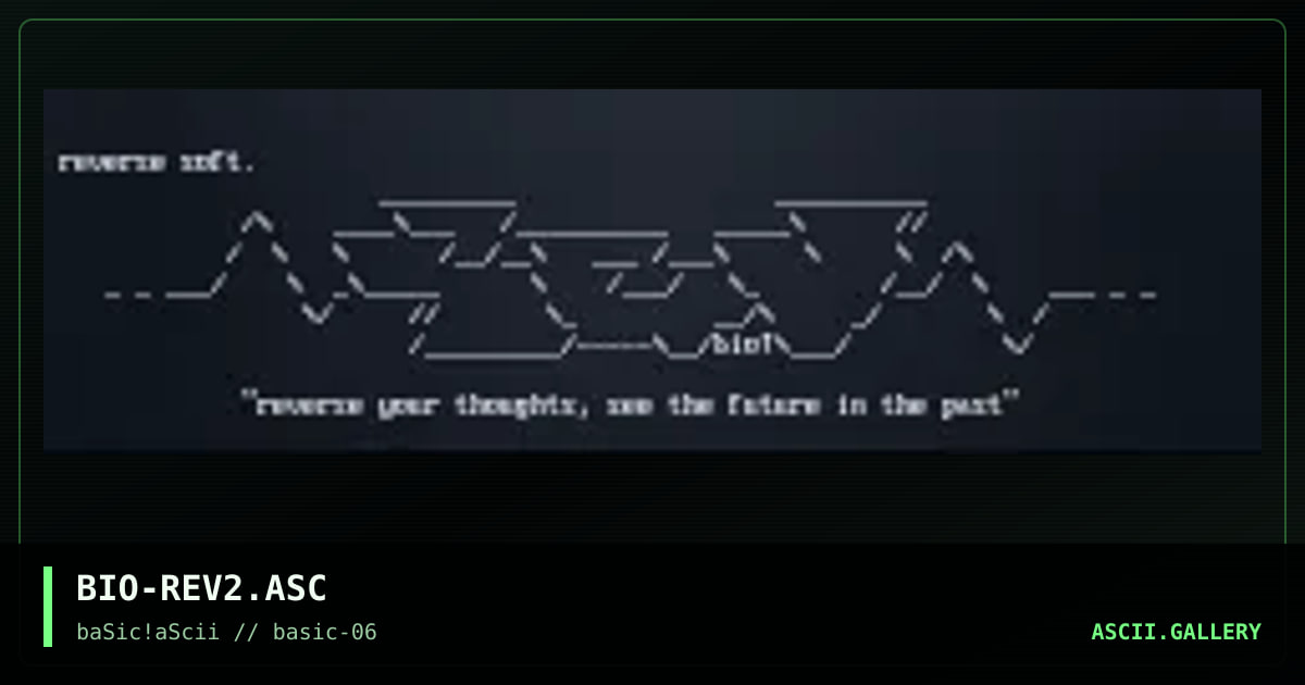 reverse num. 2, by biogenesis, 1997