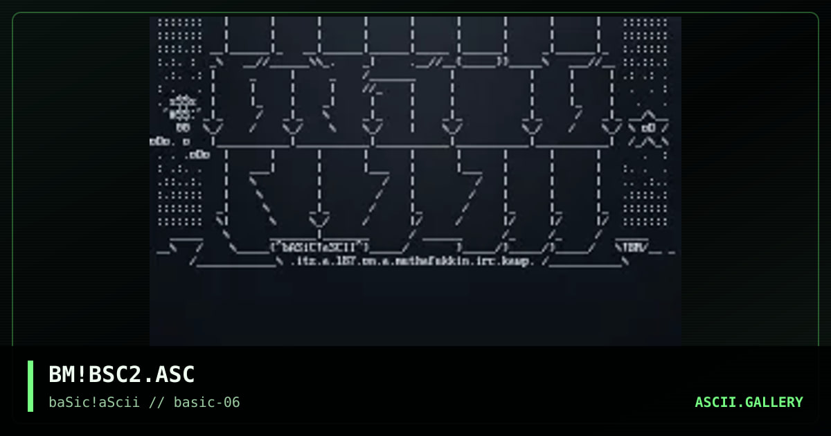 basic!ascii promo, by blindman, 1997