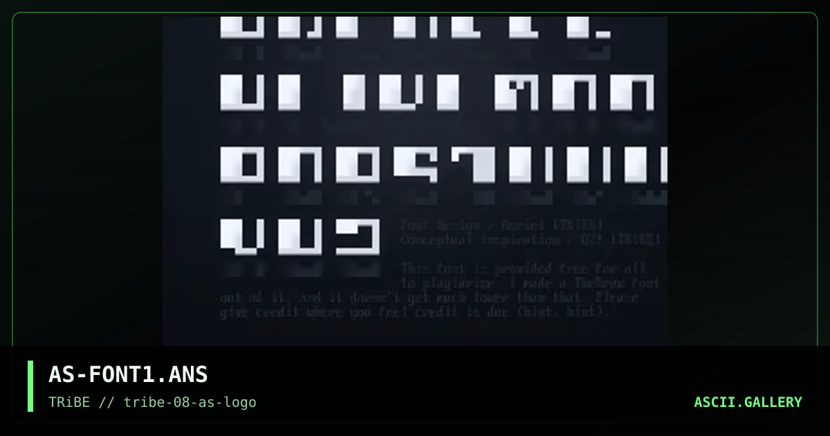 AS-FONT1.ANS, by asriel, 1994