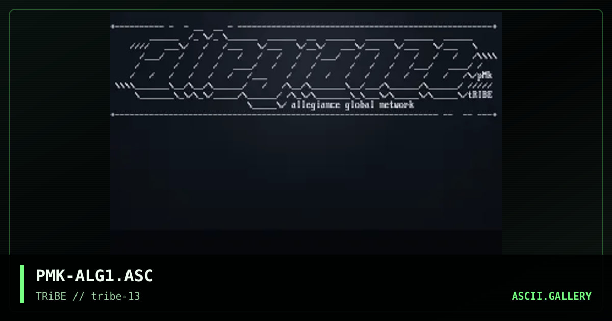 Allegiance ASCii, by piromaniac, 1994