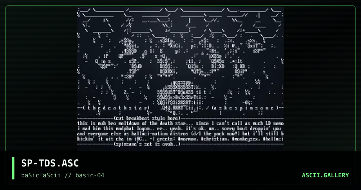 SP-TDS.ASC, by spinsane, 1996