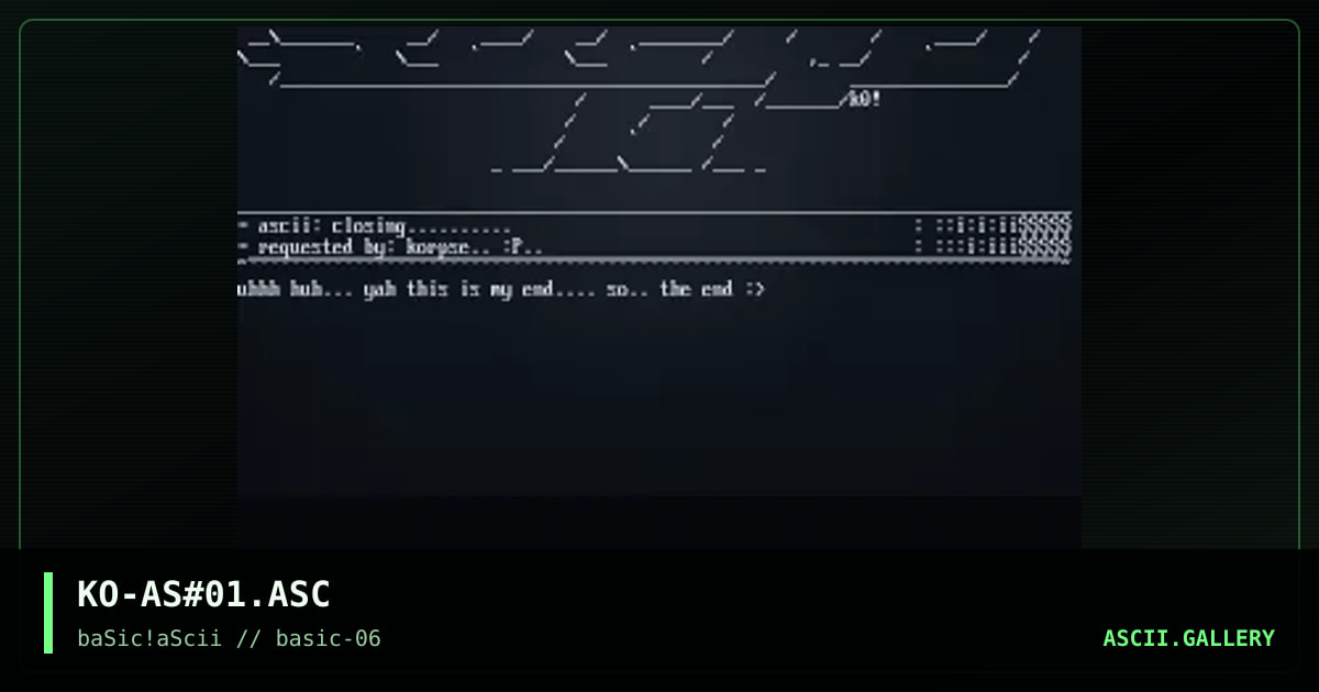 kOrpse ascii'0'roMma #1, by korpse, 1997