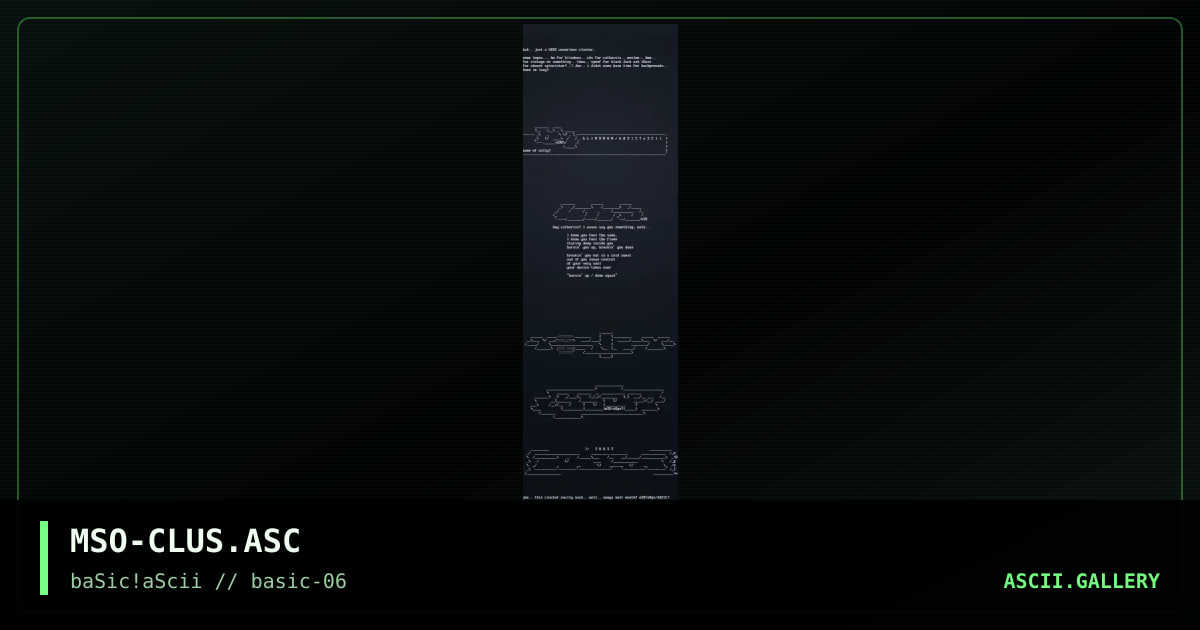 MSO-CLUS.ASC, by mso, 1997