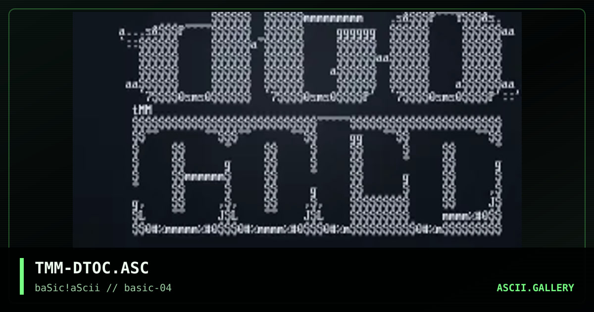 TMM-DTOC.ASC, by tmm, 1996