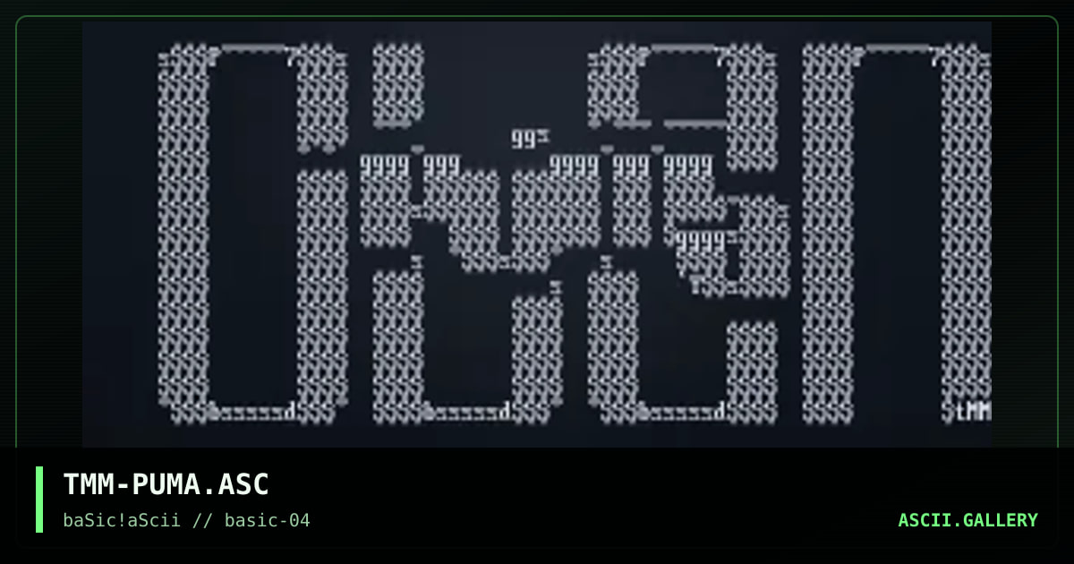 TMM-PUMA.ASC, by tmm, 1996