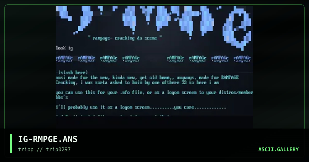 Rampage cola'd ansi, by indo g, 1997