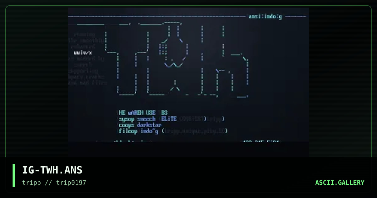 The Warehouse BBS, by indo g, 1997