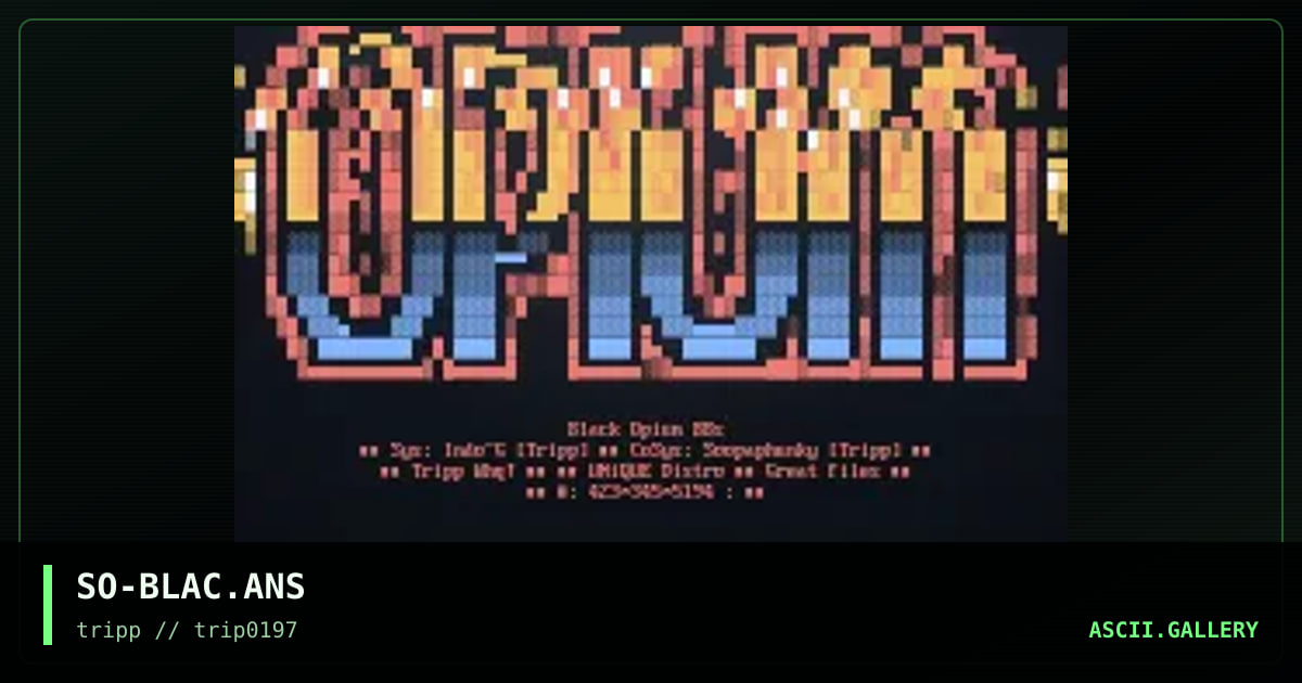 Black Opium, by soopaphunky, 1997