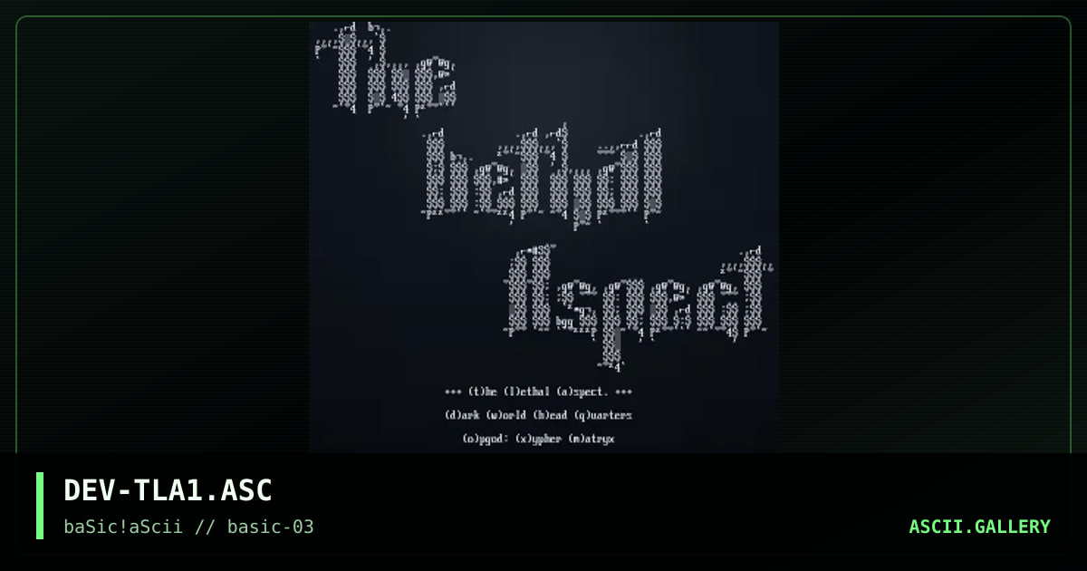 DEV-TLA1.ASC, by devil messiah, 1996
