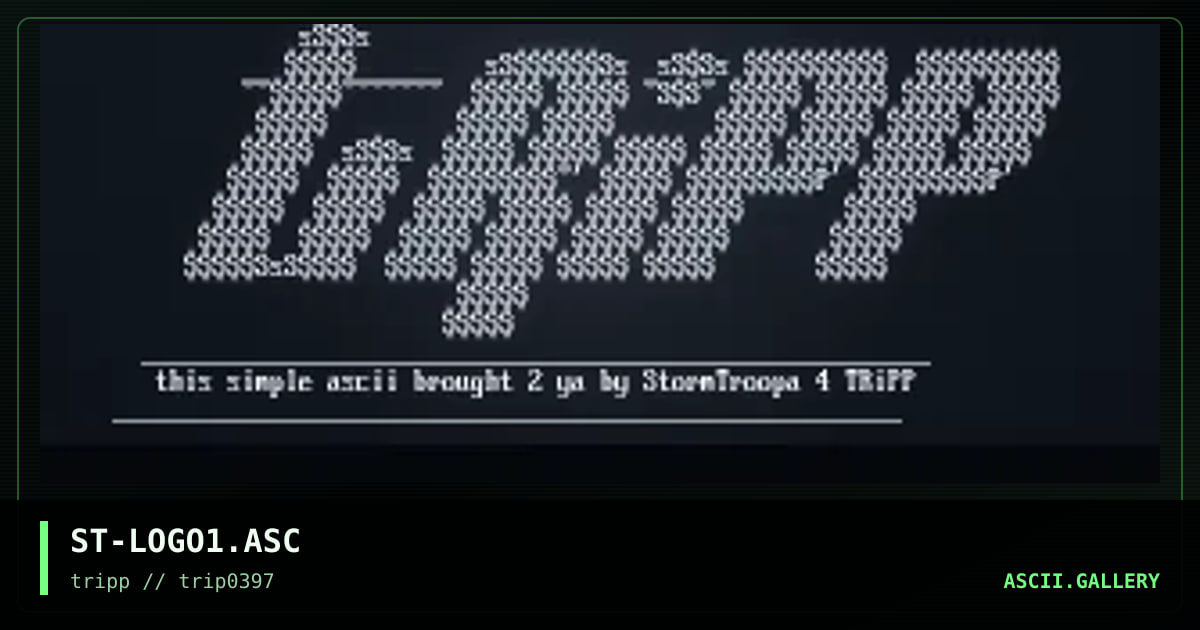 Simple ascii logo....., by stormtrooper, 1997
