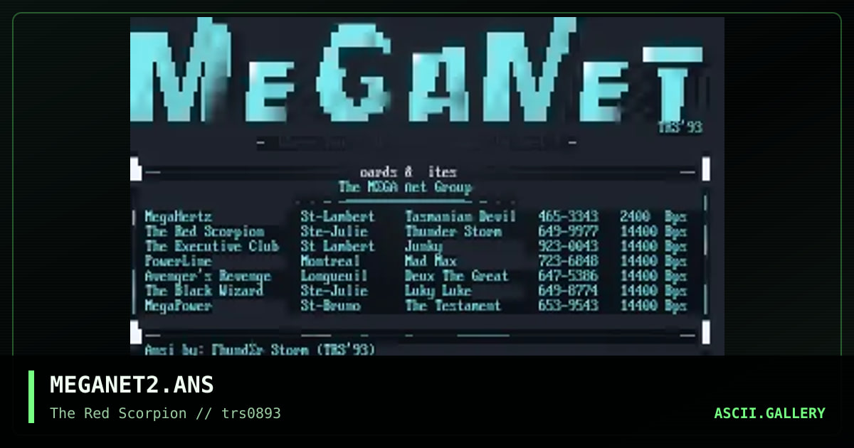 MEGANET2.ANS, by thunder storm, 1993