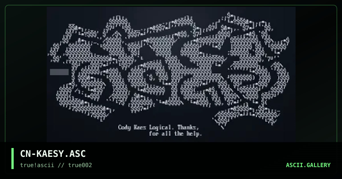 CN-KAESY.ASC, by cain, 1999