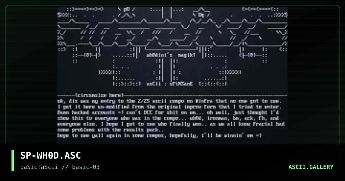 compo entry wh0d magik, by spinsane, 1996