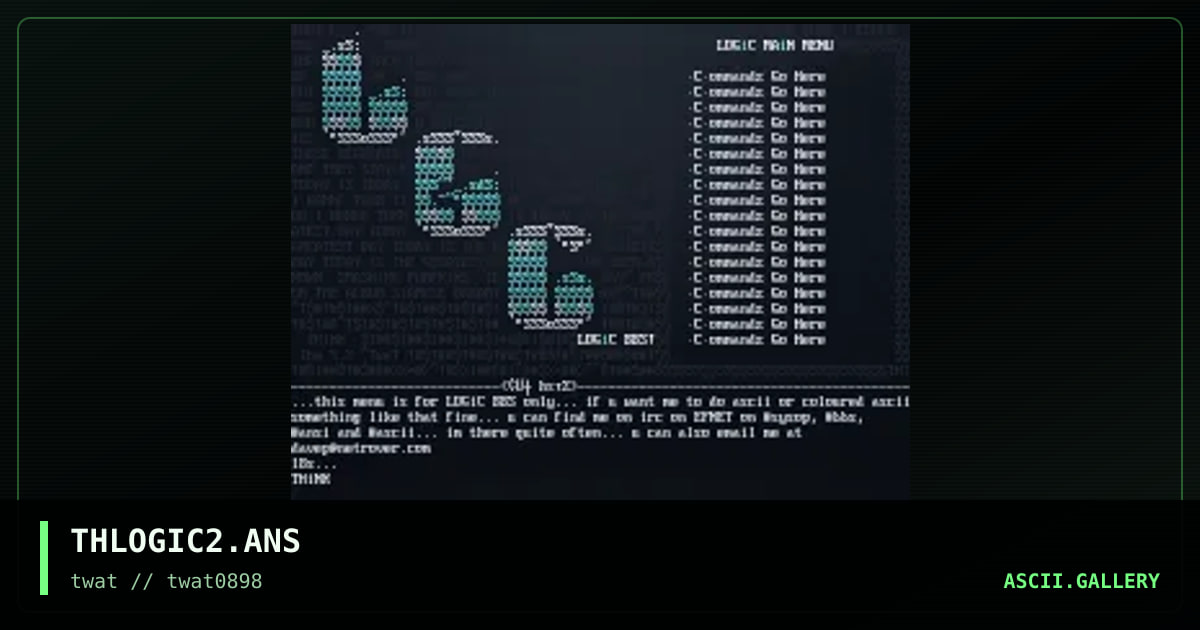 LOGiC BBS MENU, by untagged, 1998