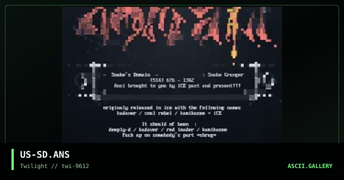 Snake's domain, by deeply disturbed, kadaver, red leader, kamikazee, 1996