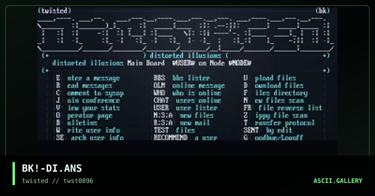 distorted illusions  menu, by black majick, 1996