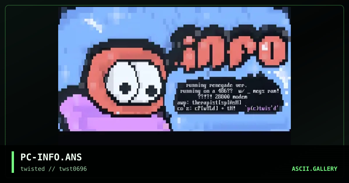inso, info on sys screen, by putrid carcass, 1996