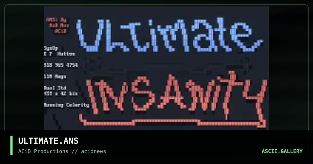 ULTIMATE.ANS, by rad man, 1990