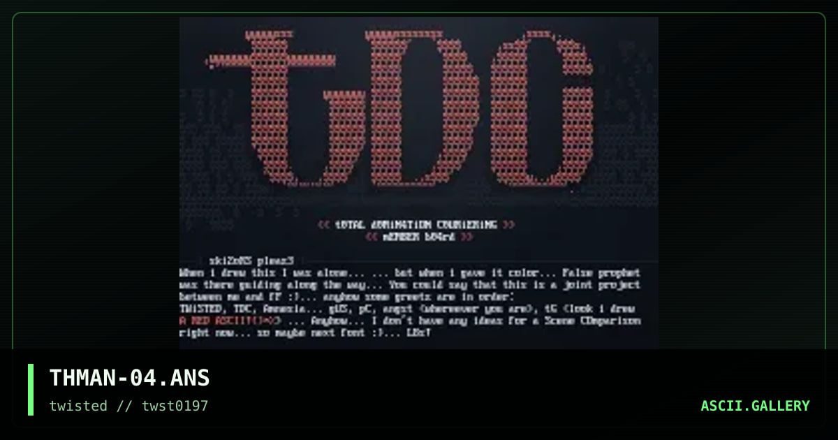 TdC, by the man, 1997
