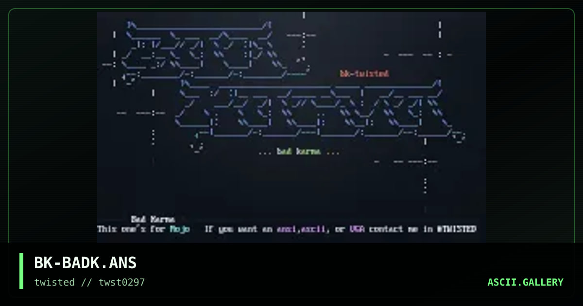 -] bad karma [-, by black majick, 1997