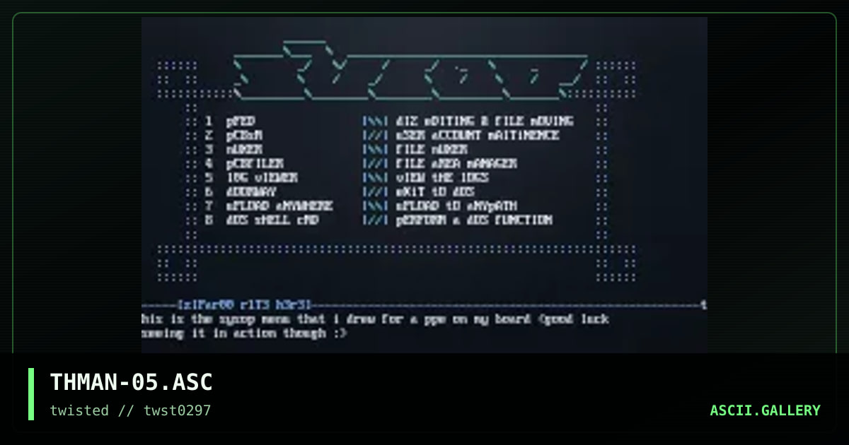 amn sys menu, by the man, 1997