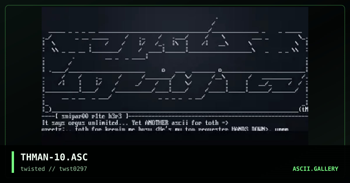 Orgus Unlimited, by the man, 1997