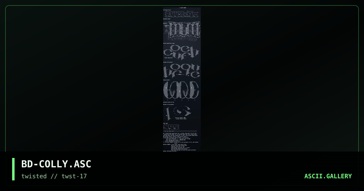 Ascii Colly, by black demon, 1997