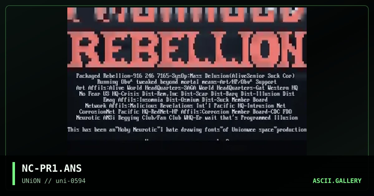 Packaged Rebellion, by neurotic, 1994