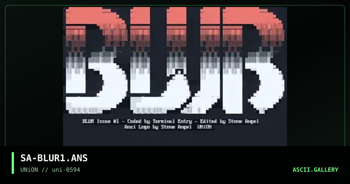 Blur Magazine Logo, by stone angel, 1994