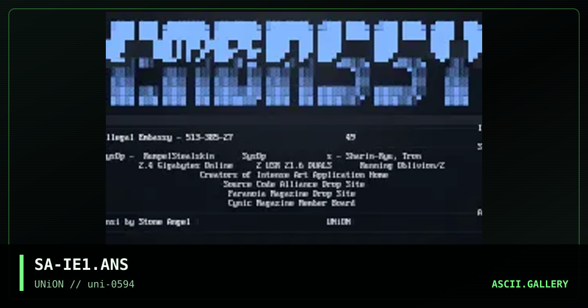 Illegal Embassy, by stone angel, 1994