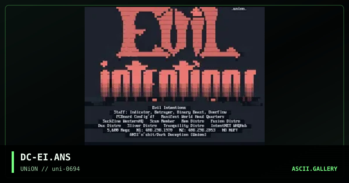 Evil Intentions, by dark deception, 1994