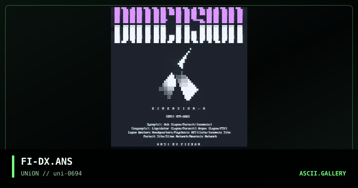 Dimension X, by fizban, 1994
