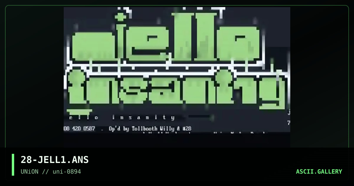 Jello Insanity, by number 28, 1994