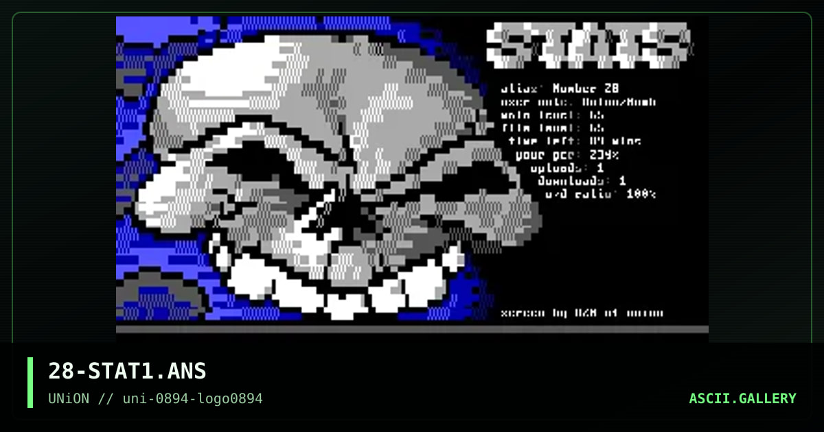 Stat Screen, by number 28, 1994