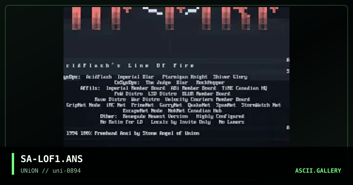 Line of Fire, by stone angel, 1994