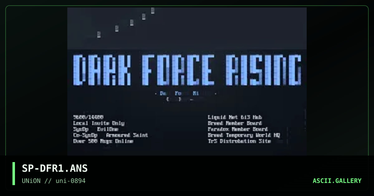 Dark Force Rising, by splint, 1994