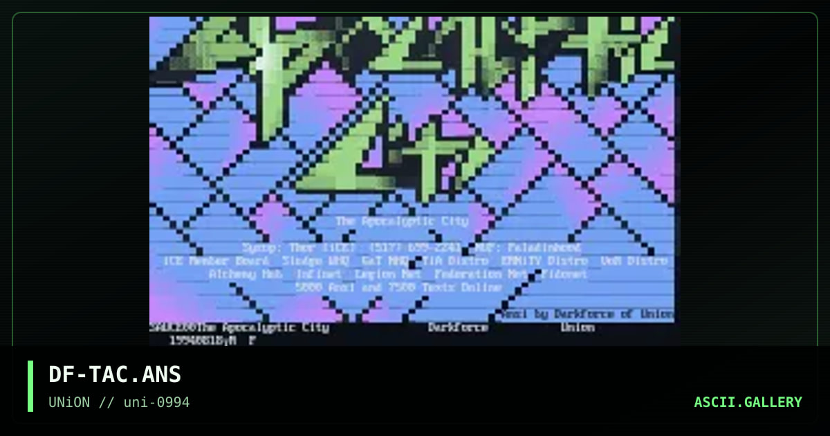 The Apocalyptic City, by darkforce, 1994