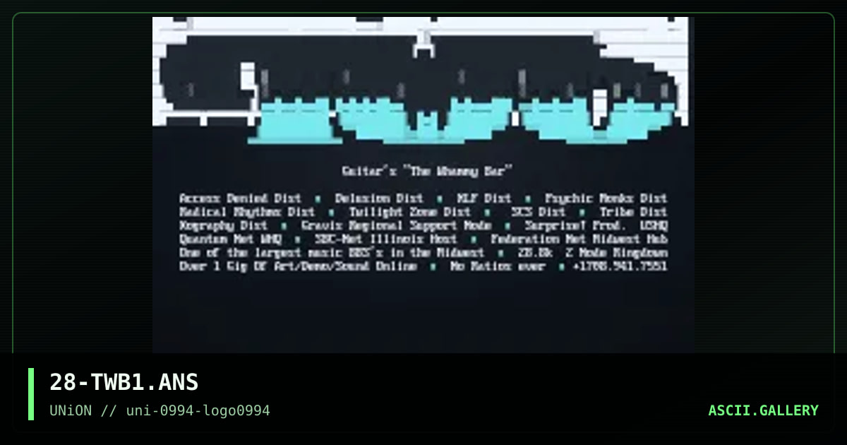 The Wammy Bar, by number 28, 1994