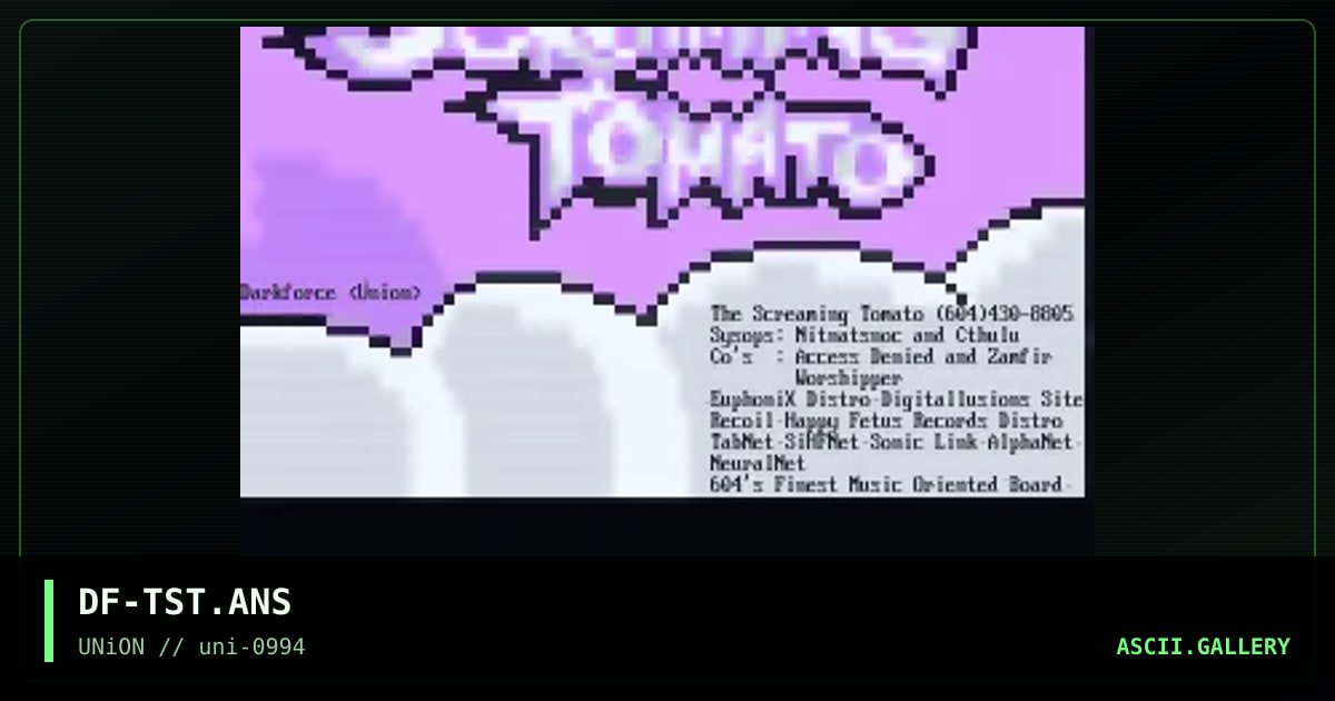 The Screaming Tomato, by darkforce, 1994